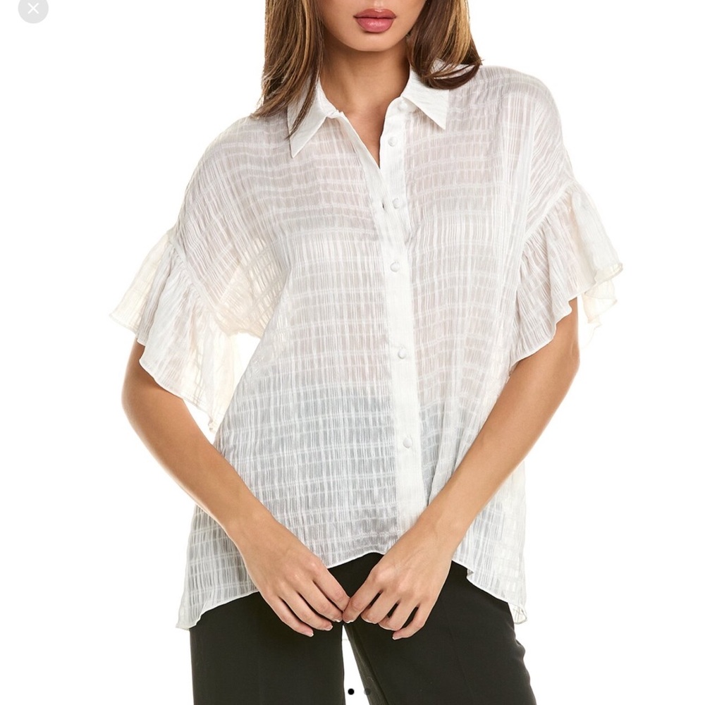 Alice+Olivia by Stacey Bendet edyth Ruffle Sleeve Top size M